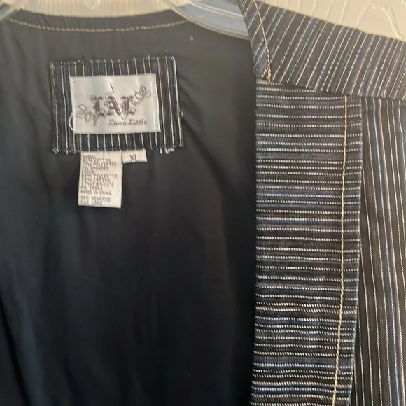 Dark Blue and White Striped Vest - Picture 3 of 6